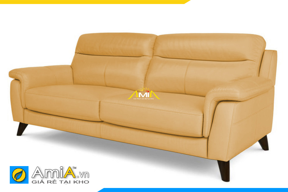 sofa đẹp bọc da màu vàng