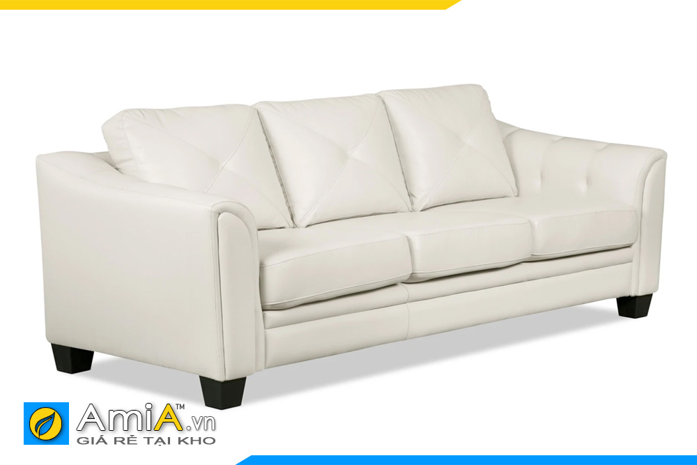 ghế sofa da màu trắng kem AmiA 20110