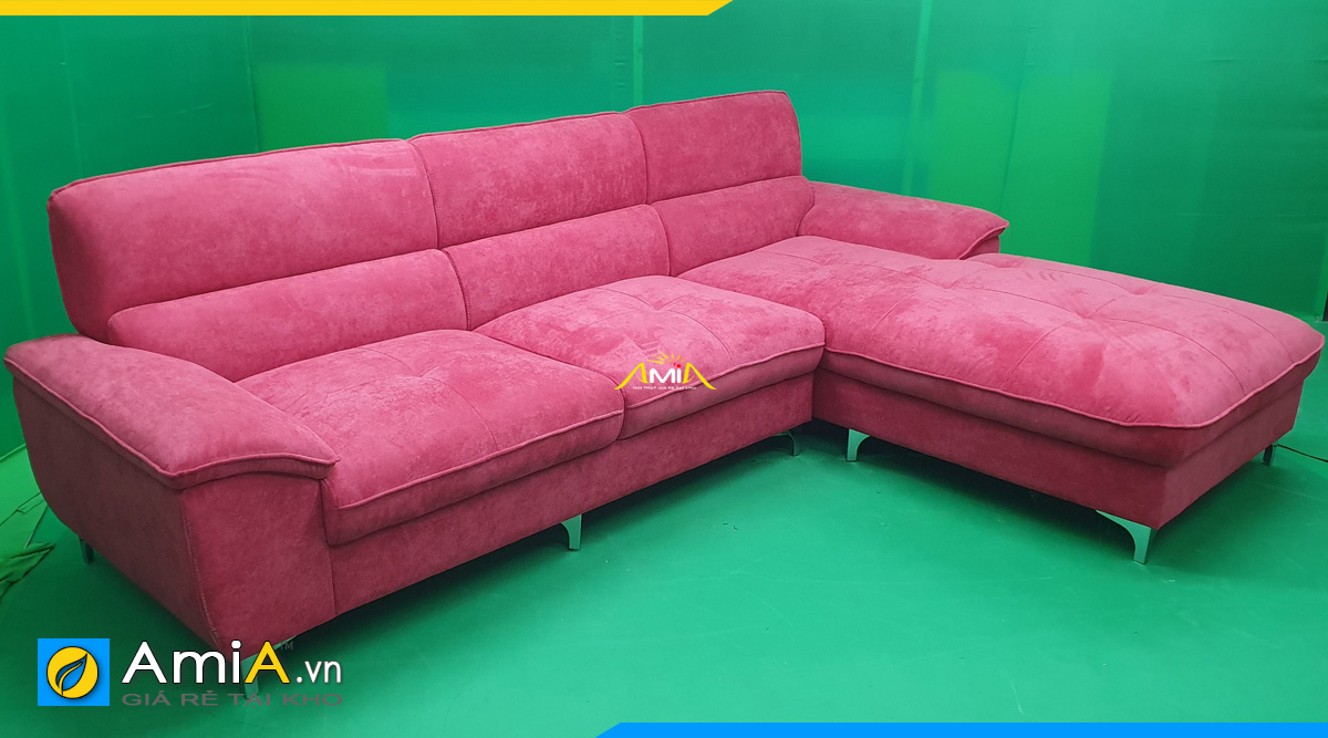 Ghế sofa nỉ màu đỏ hồng đẹp rẻ