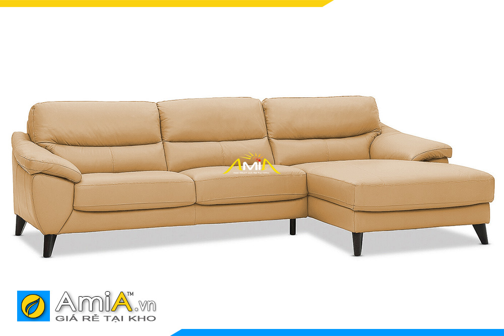 sofa đẹp bọc da màu vàng nâu