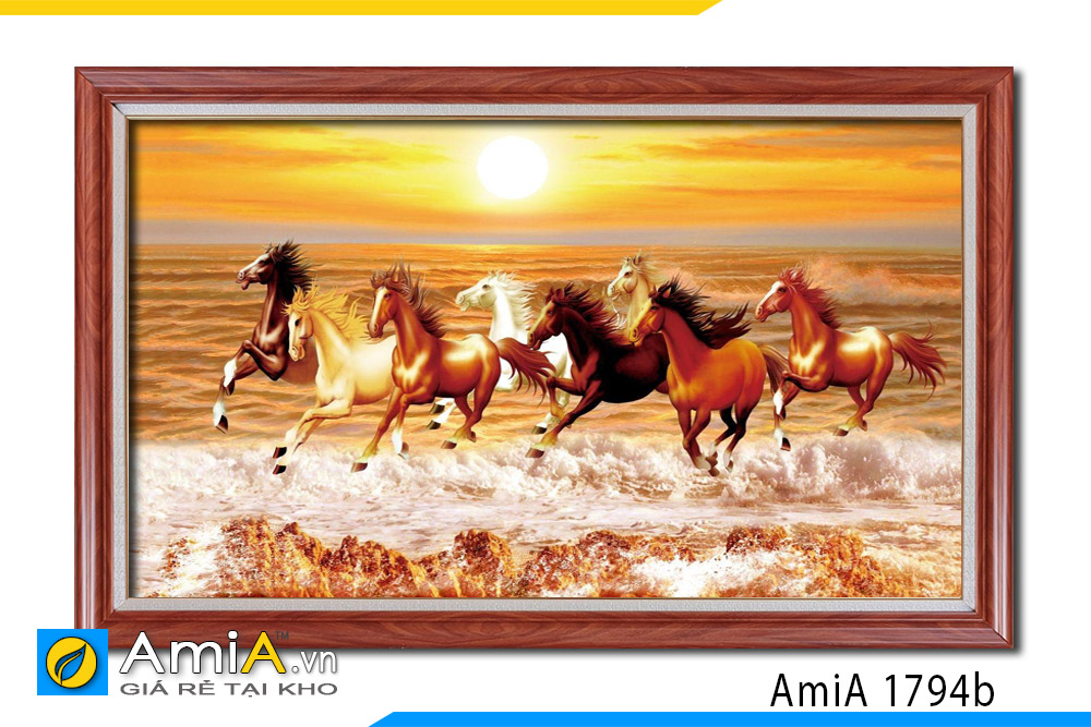 tranh canvas đàn ngựa 8 con