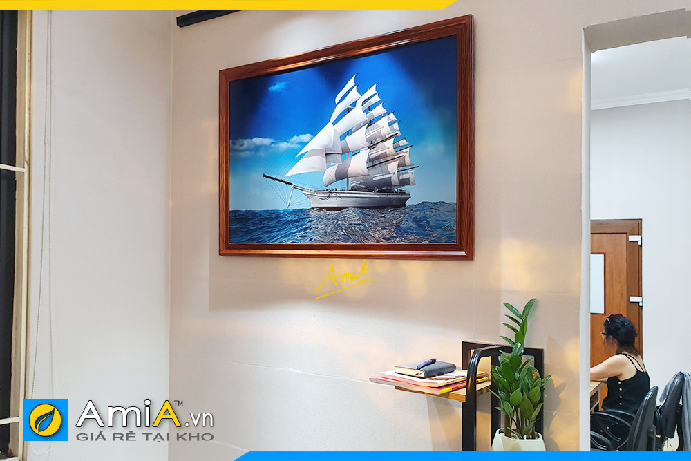 Hình ảnh Tranh thuyền buồm doanh nhân treo tường ý nghĩa AmiA 330