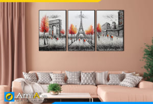 Tranh canvas phong cảnh nước ngoài treo tường phòng khách hiện đại AmiA 1852