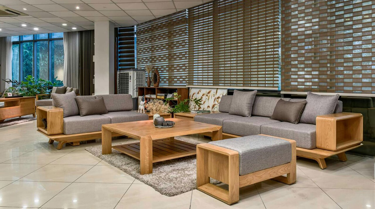sofa gỗ Sồi hiện đại