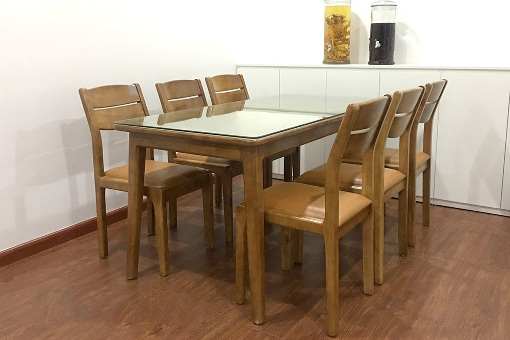 Hình ảnh Bộ bàn ghế ăn bằng gỗ công nghiệp 6 ghế đẹp hiện đại