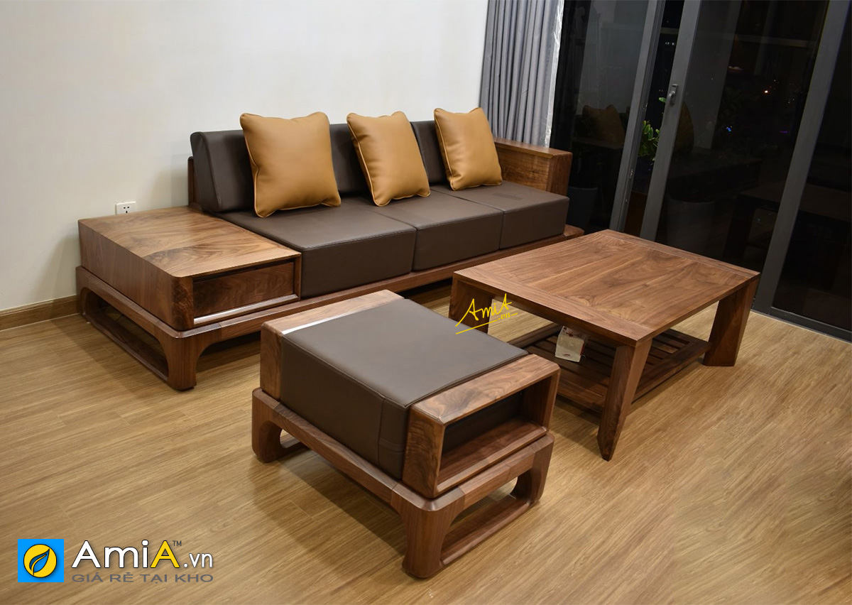 Hình ảnh Bộ ghế sofa gỗ đặt làm được AmiA bàn giao cho căn hộ chung cư nhà khách hàng