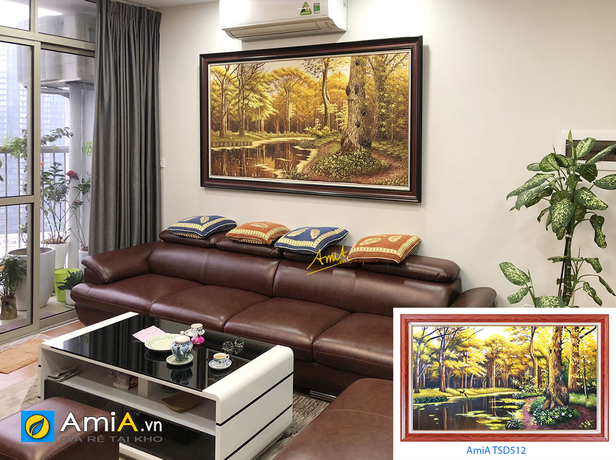 Hình ảnh Bức tranh rừng cây mùa thu treo tường nhà chung cư đẹp