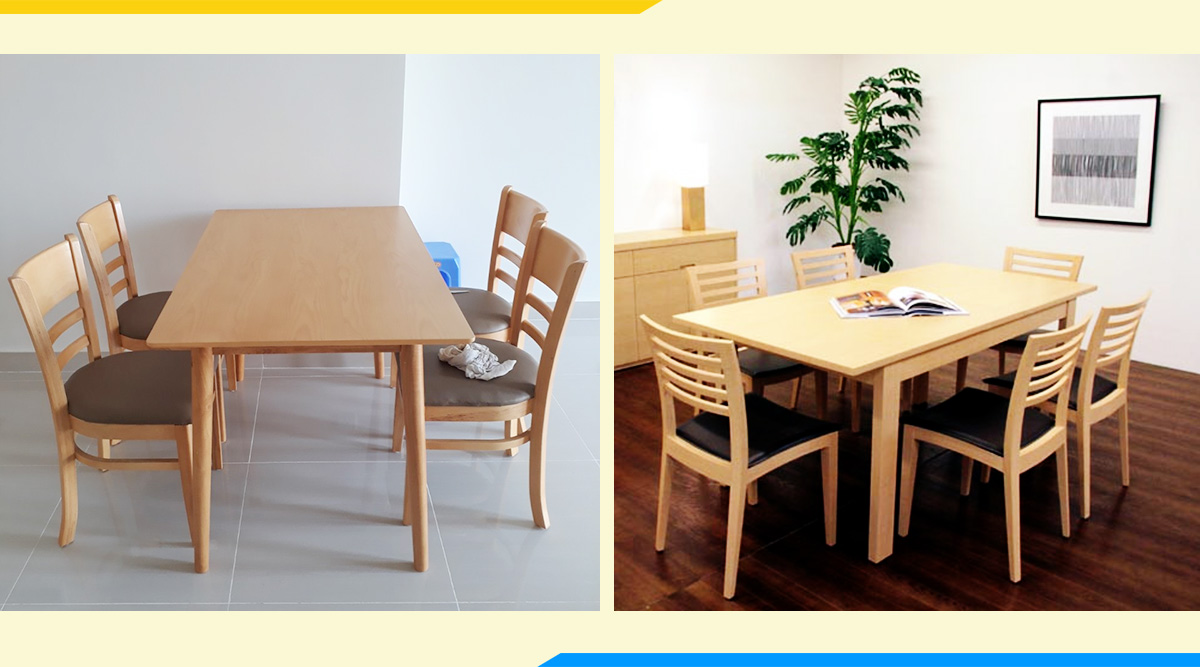 Hình ảnh Các mẫu bàn ghế ăn gỗ công nghiệp đẹp hiện đại 4 ghế và 6 ghế