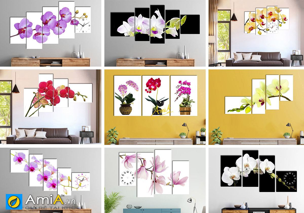 Hình ảnh Các mẫu thiết kế bức tranh hoa lan nở phú quý