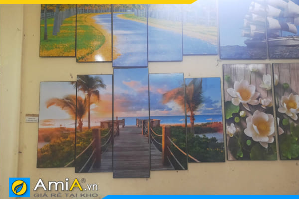 hình ảnh mẫu tranh phong cảnh đẹp bán chạy cây cầu biển được chụp thực tế tại cửa hàng AmiA 1800