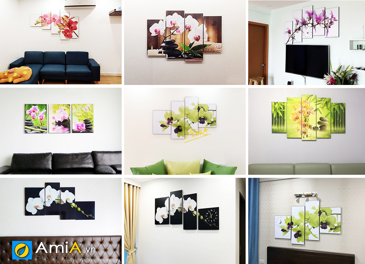 Hình ảnh Hình ảnh tranh hoa lan đẹp treo tại nhà khách hàng AmiA