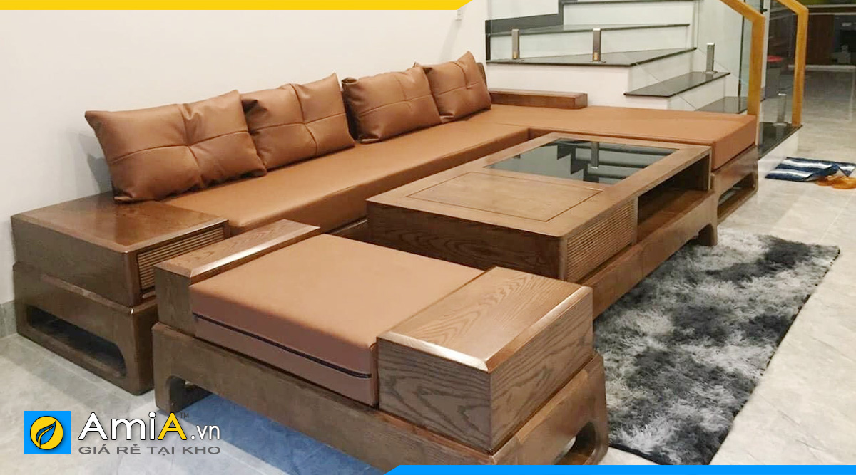 sofa gỗ góc chữ l đẹp