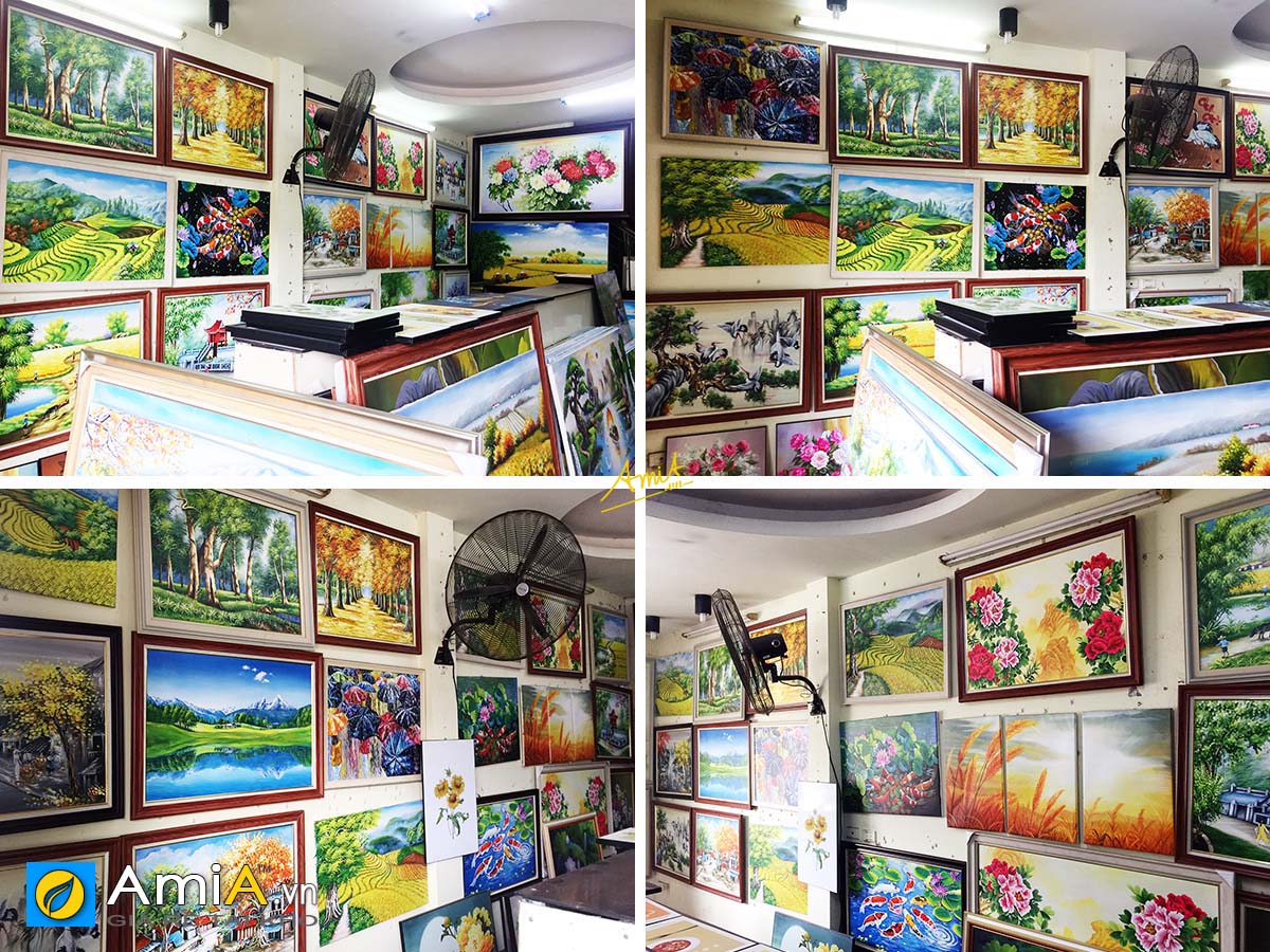 Hình ảnh Tranh treo tường đẹp vẽ sơn dầu tại cửa hàng tranh AmiA