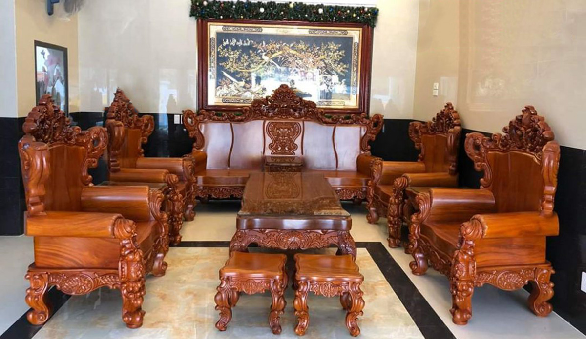 Top 10+ Bộ Bàn Ghế Sofa Gỗ Cho Biệt Thự, Nhà Vườn Sang Trọng Nhất