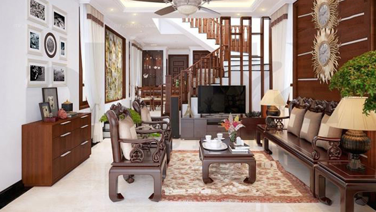 Sofa gỗ đẹp cho không gian phòng khách nhà ống - AmiA - Nội thất ...