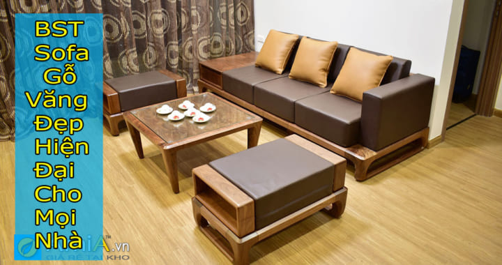 sofa gỗ văng đẹp phòng khách