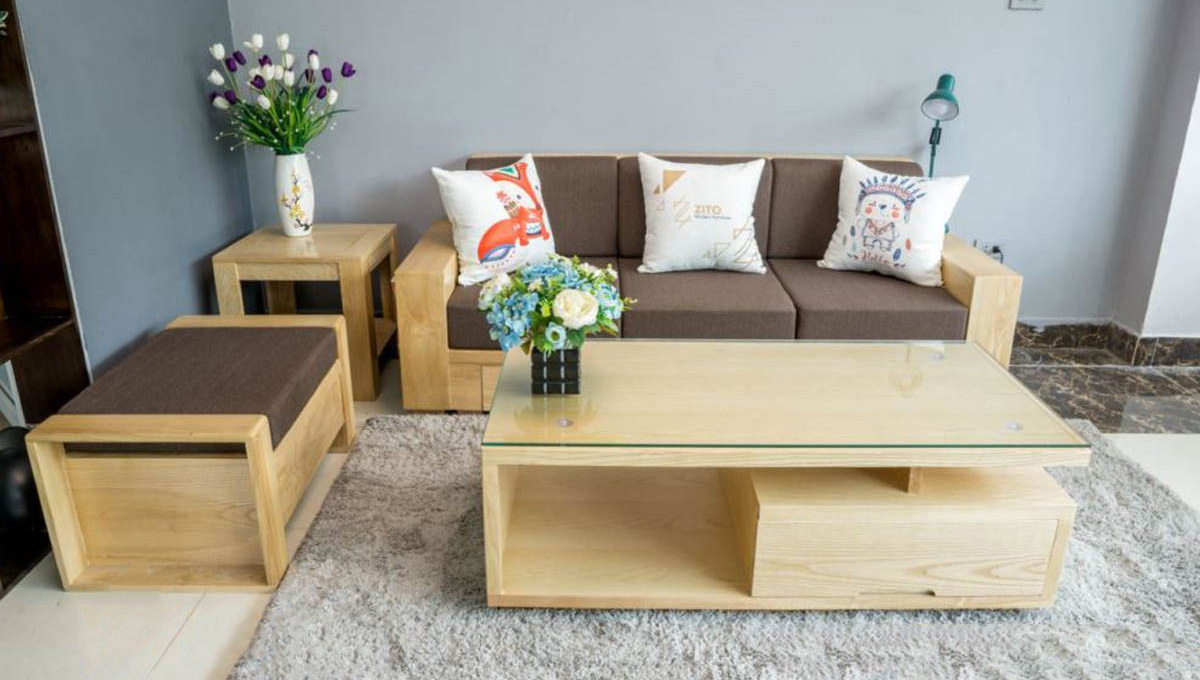 Bộ bàn ghế gỗ phòng khách đẹp, hiện đại