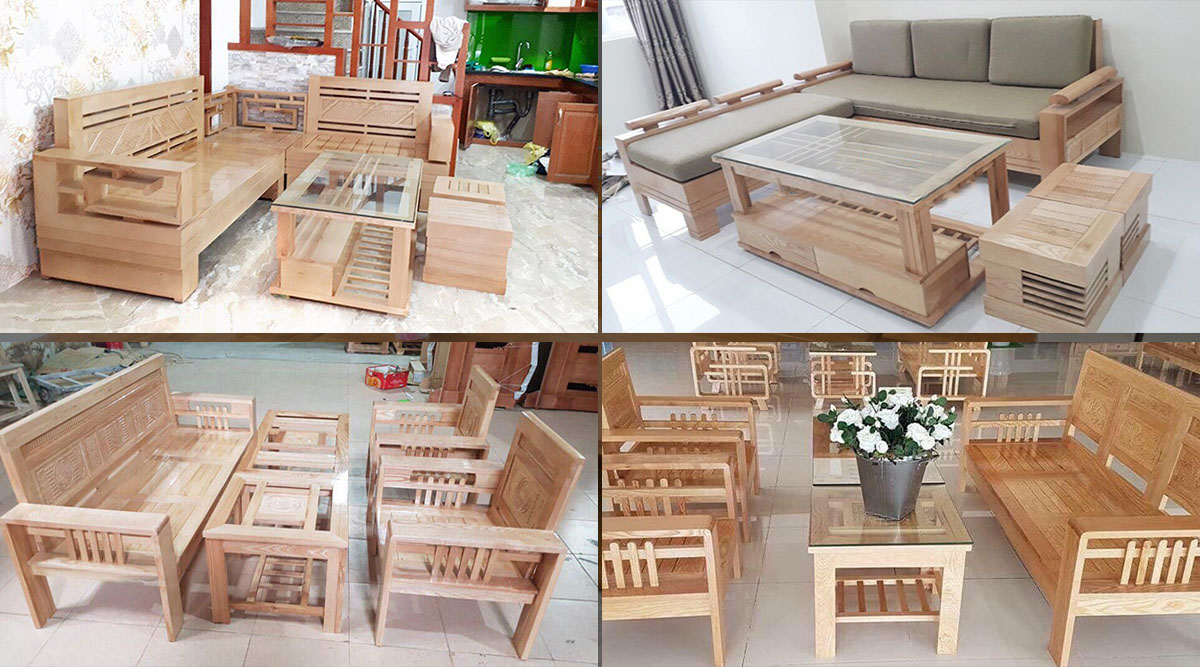 Các mẫu sopha gỗ đơn giản cho phòng khách