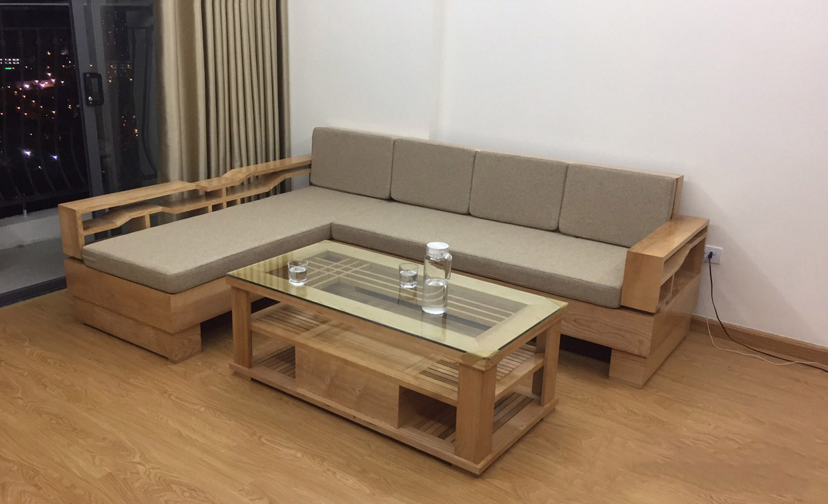 Ghế sofa gỗ tựa nhiên cao cấp nệm nỉ kê phòng kh - AmiA - Nội thất ...