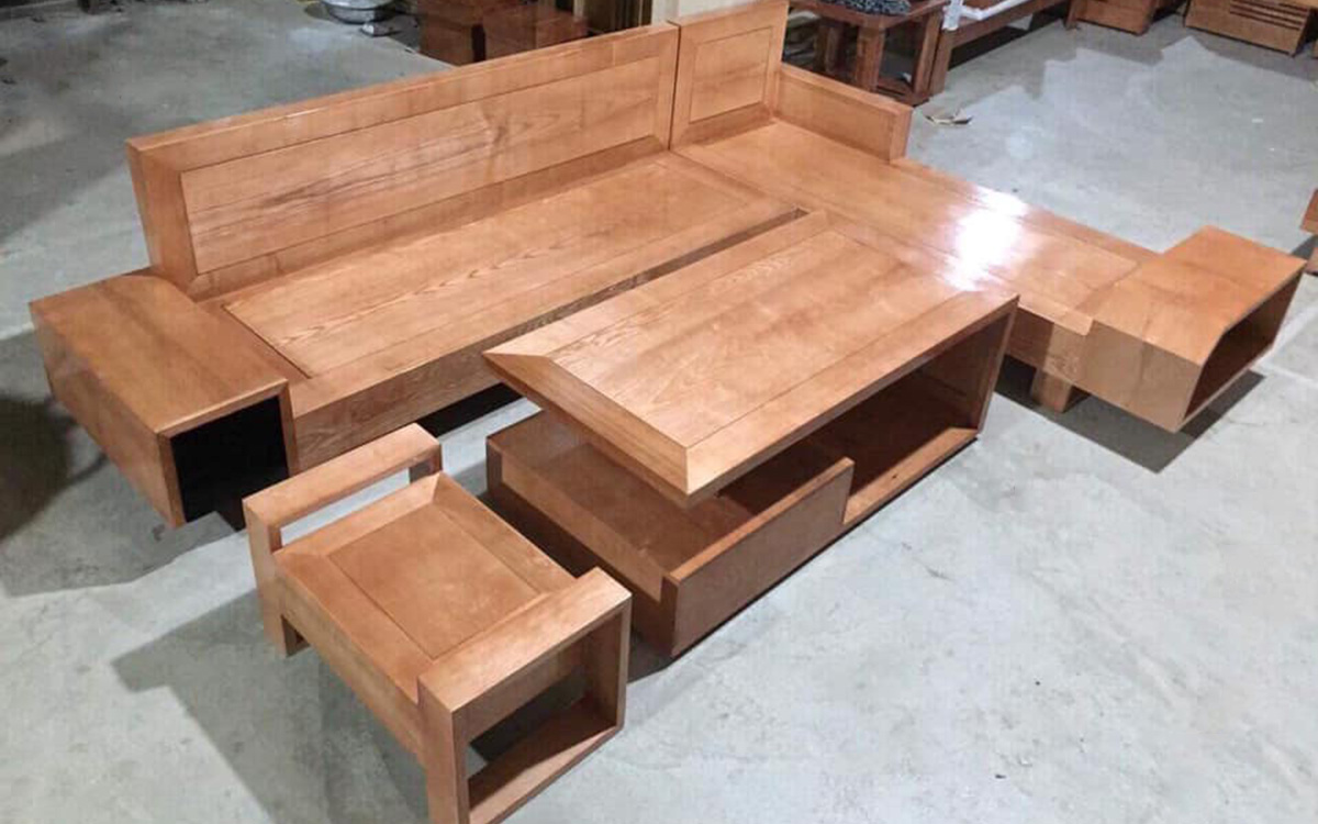 sofa gỗ Sồi màu tự nhiên