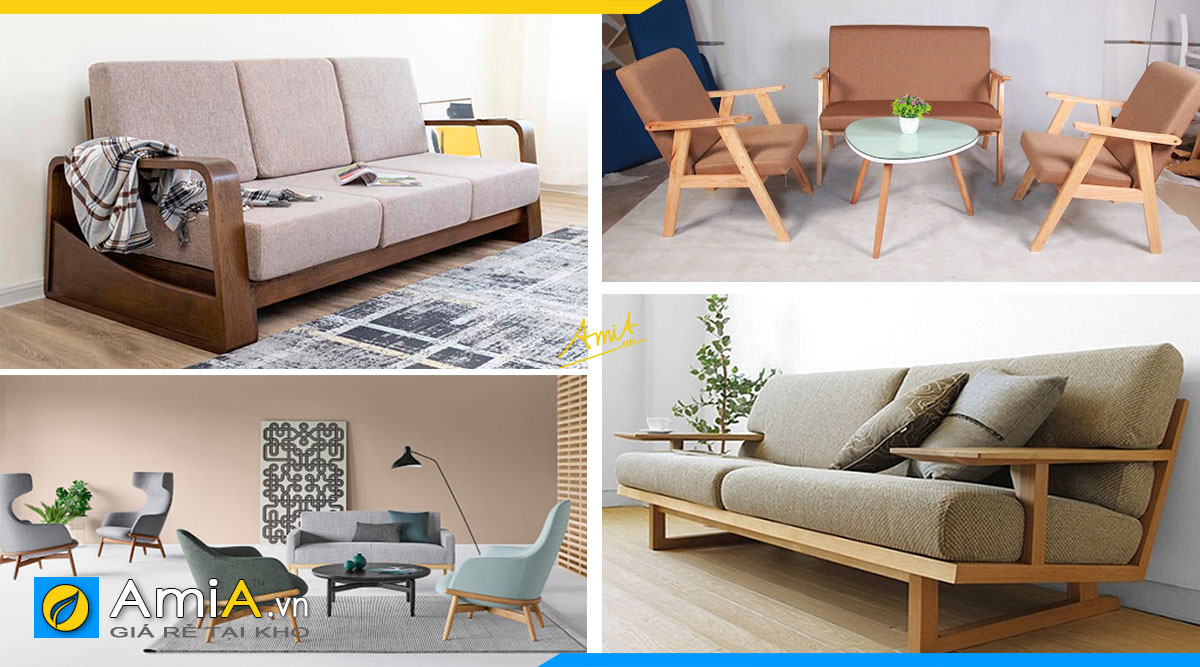 mẫu sofa gỗ văn phòng thanh mảnh - AmiA - Nội thất đẹp, Giá rẻ tại Kho