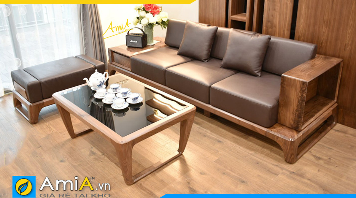 sofa gỗ văng đẹp phòng khách