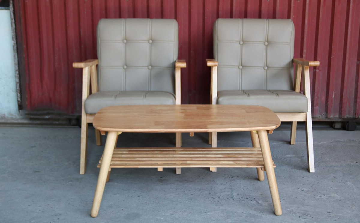 Thiết kế đơn giản hiện đại của sofa gỗ kê quán cafe