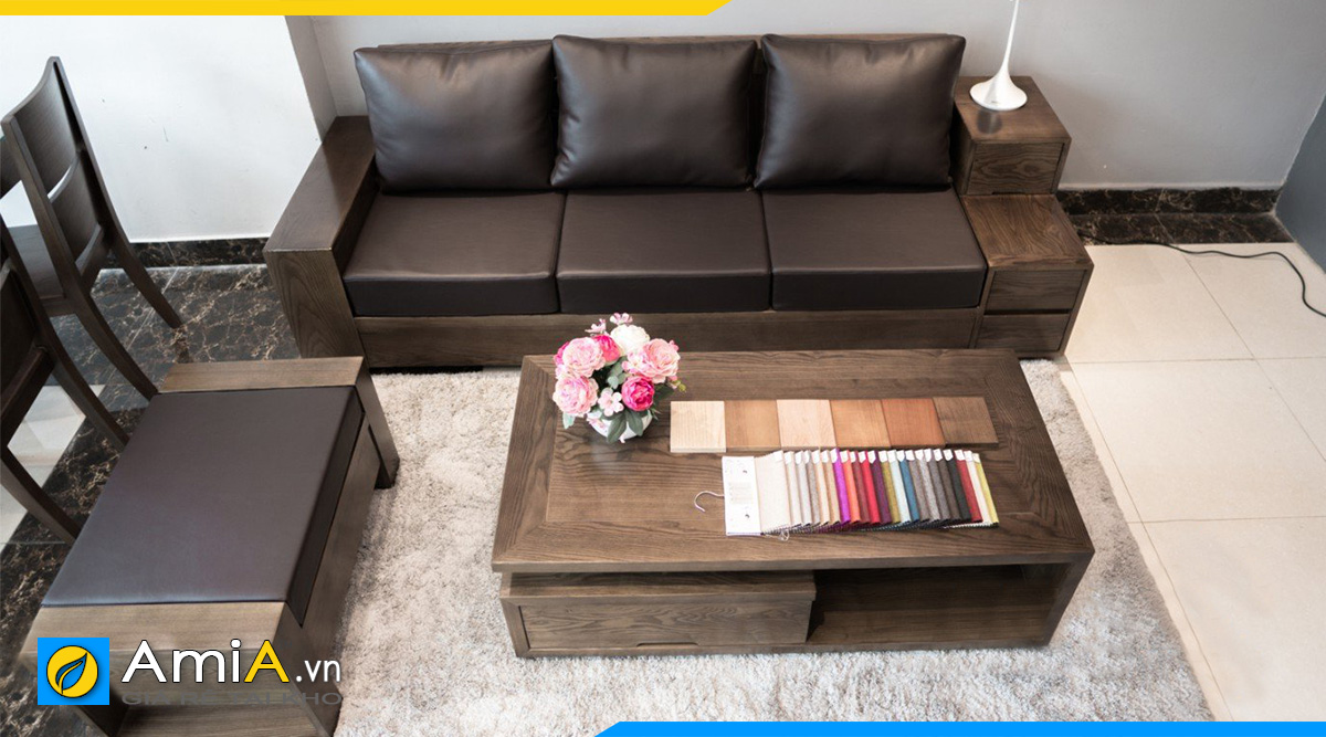 Sofa gỗ văng phòng làm việc