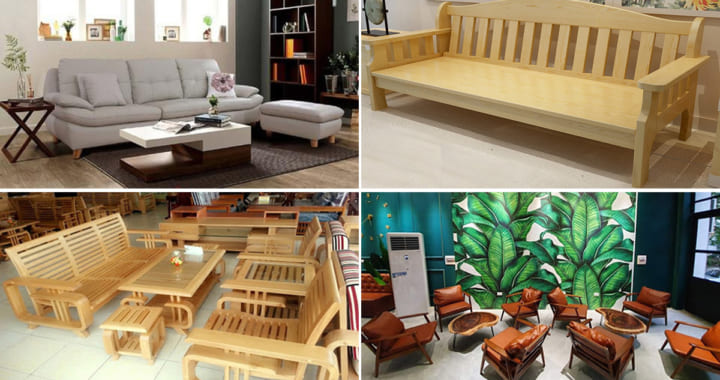 Những mẫu ghế sofa gỗ hiện đại, trẻ trung làm từ gỗ Thông tự nhiên