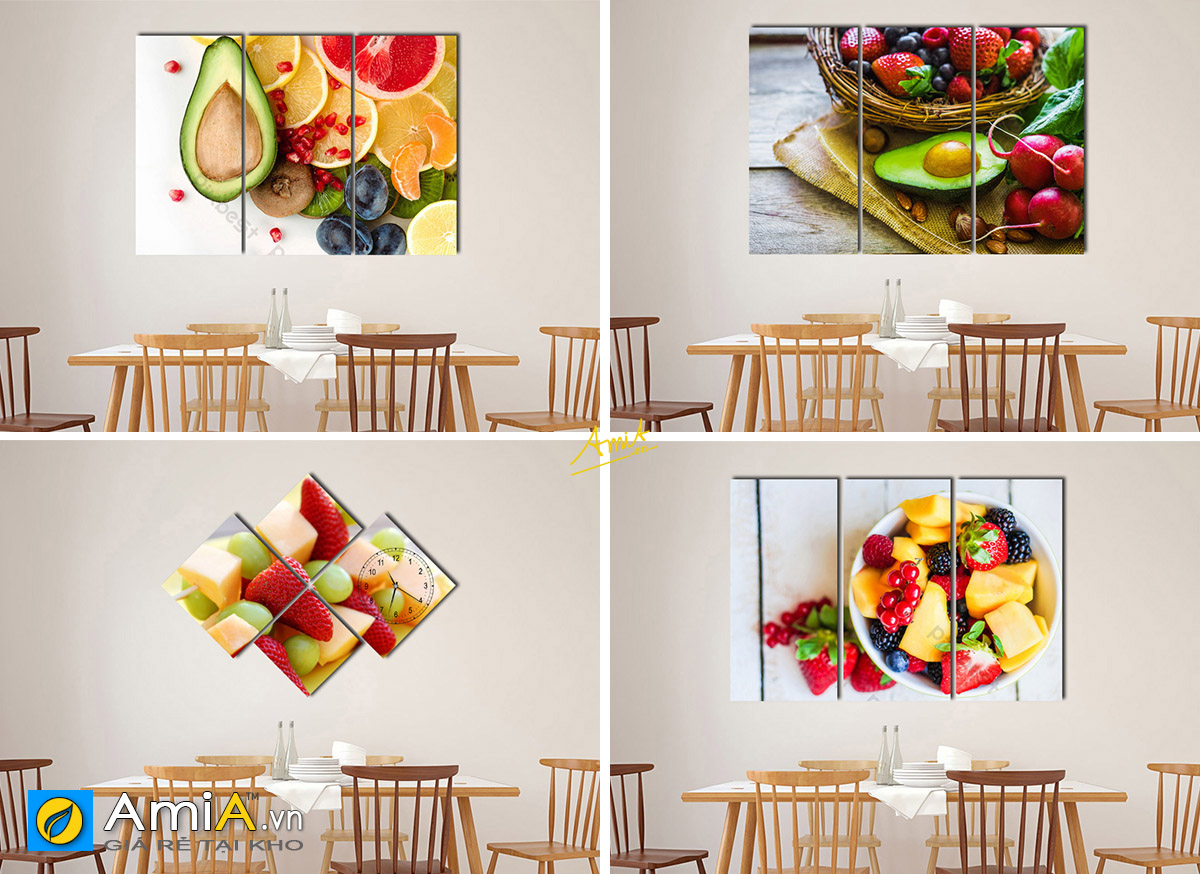 Hình ảnh Các mẫu tranh treo phòng ăn đẹp chủ đề hoa quả chín mọng