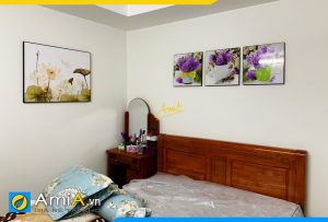 Hình ảnh Tranh hoa sen treo tường phòng ngủ đẹp hiện đại AmiA 1727
