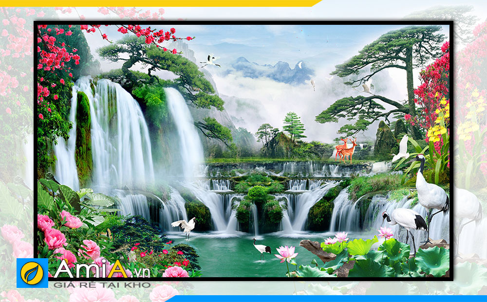 Hình ảnh Bức tranh treo tường thác nước đẹp hùng vĩ OP14969716