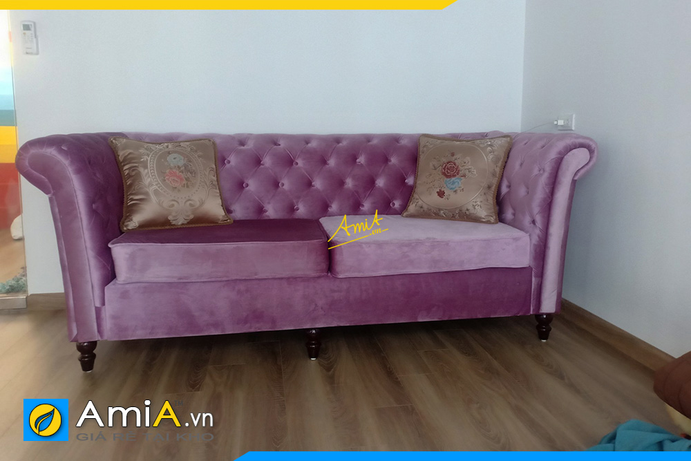 sofa văng 2 chỗ ngồi chất liệu vải nỉ kiểu dáng tân cổ điển sang trọng 