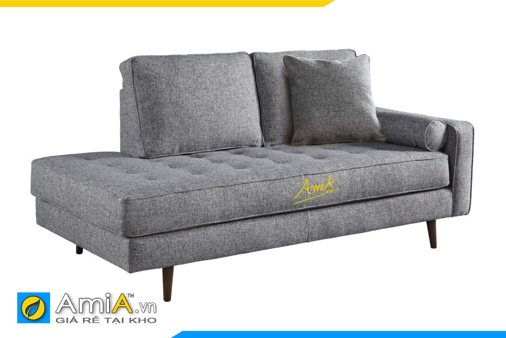 hình ảnh sofa văng 1 tay bọc nỉ màu xám đẹp hiện đại 