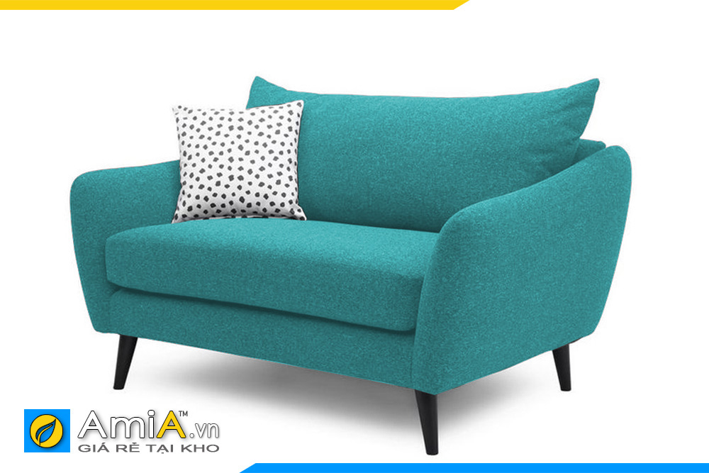 hình ảnh sofa văng đơn 1 chỗ ngồi bọc nỉ màu xanh đẹp hiện đại 