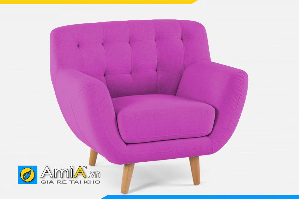hình ảnh sofa văng đơn 1 chỗ ngồi bọc nỉ màu tím