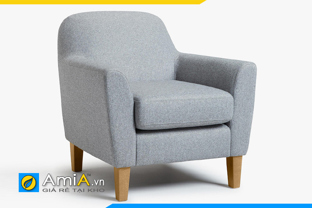hình ảnh sofa văng đơn 1 chỗ ngồi bọc vải nỉ nhập khẩu cao cấp màu xám đẹp 