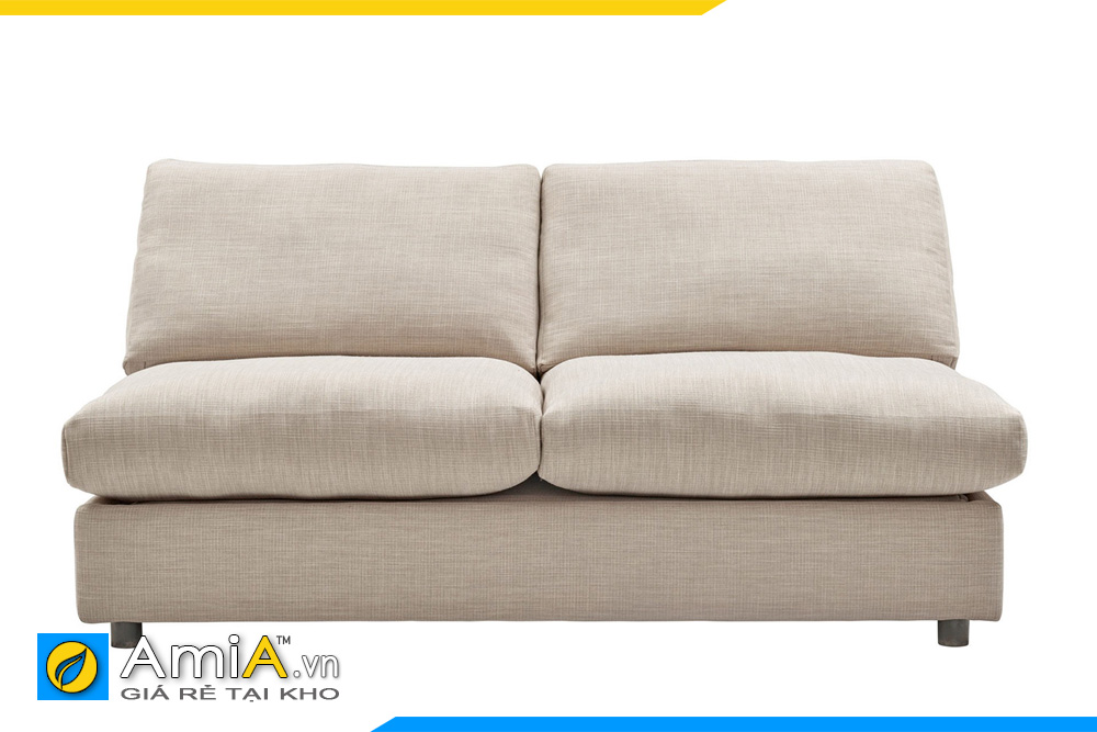 mẫu ghế sofa văng vải nỉ đẹp kiểu dáng không tay vịn hai chỗ ngồi hiện đại