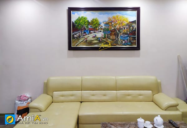 Hình ảnh Tranh sơn dầu đường phố Hà Nội xưa treo phòng khách mã tsd 371a1