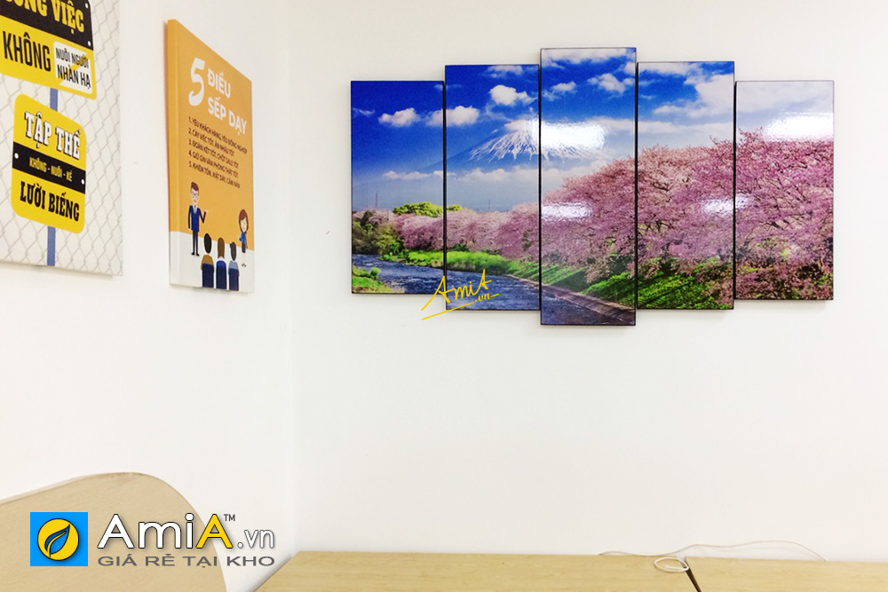 Hình ảnh Bộ tranh phong cảnh Nhật Bản trang trí phòng làm việc Sếp Nhật mã AmiA 1464