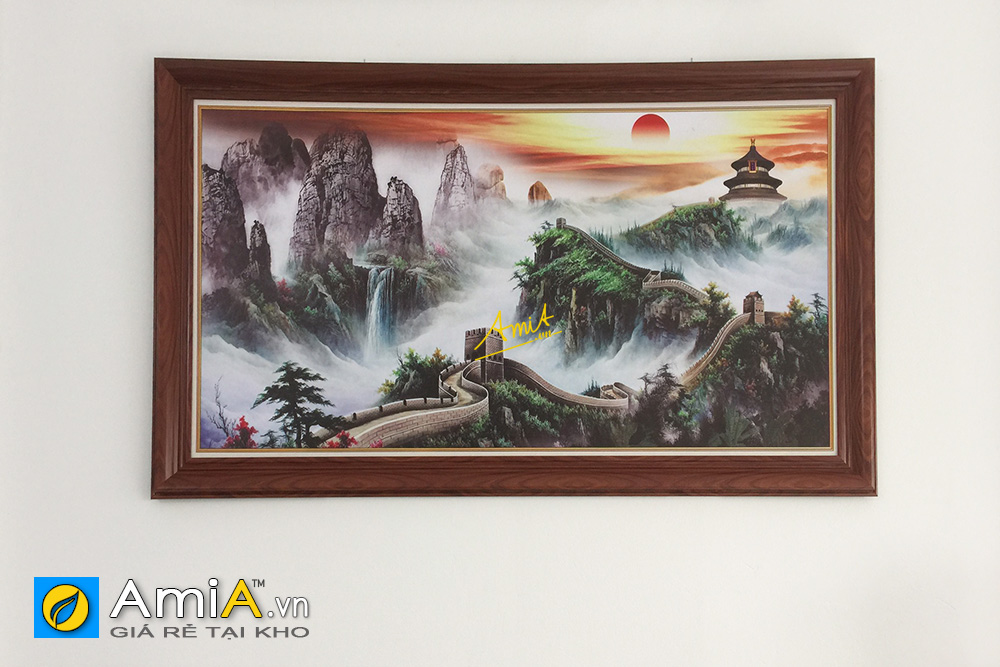 Hình ảnh Bức tranh Vạn Lý Trường Thành treo tường phòng làm việc người Trung Quốc