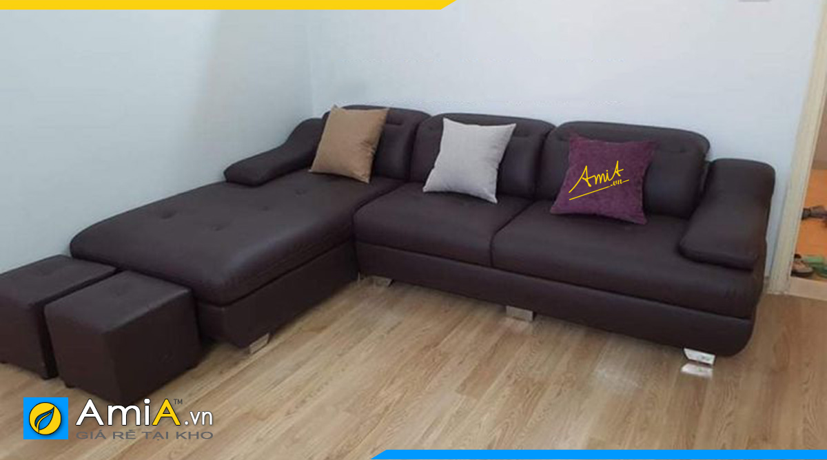 Hình ảnh thực tế chiếc ghế sofa góc chữ L kích thước chiều dài là 2m8 có thể kê tại phòng giám đốc