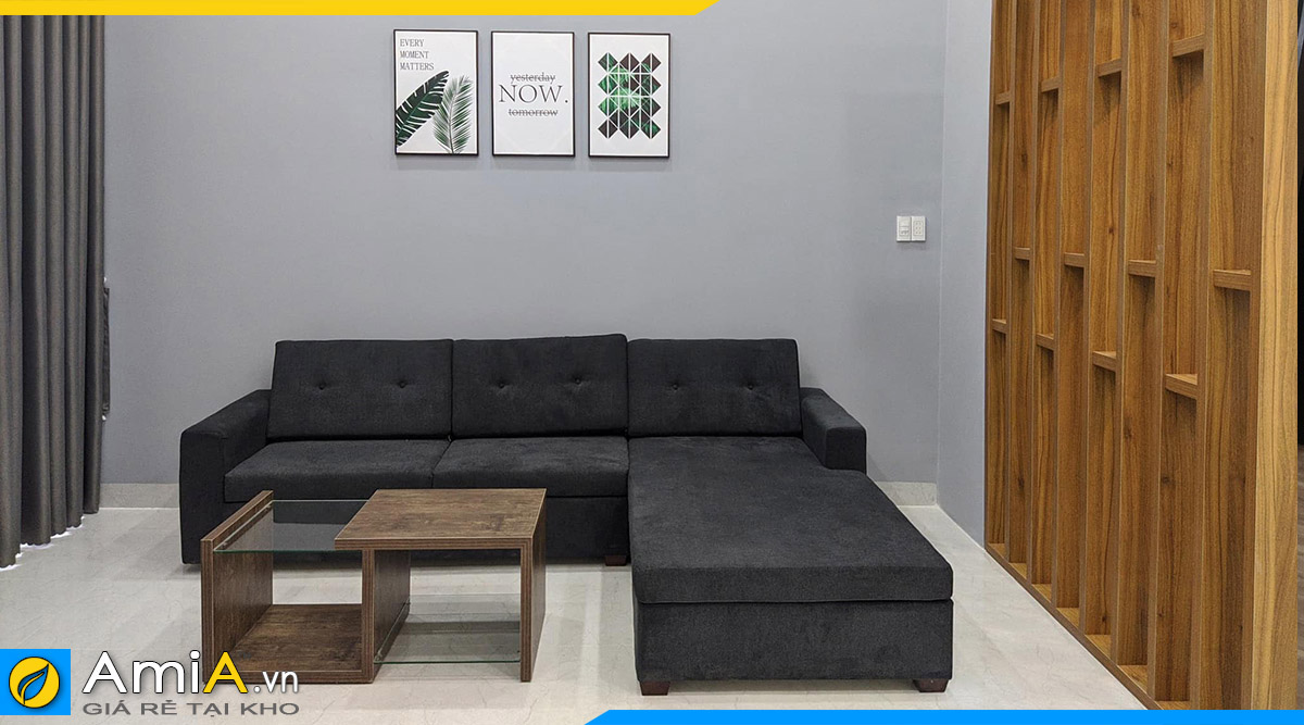 Hình ảnh thực tế mẫu ghế sofa góc vuông vắn, sang trọng kê phòng giám đốc với kích thước 1m8 * 2m2