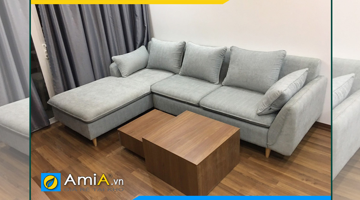 Mẫu thực tế bộ ghế sofa góc kèm bàn trà đôi hiện đại được nhiều khách hàng lựa chọn nhất gần đây với kích thước 1m7 * 2m4
