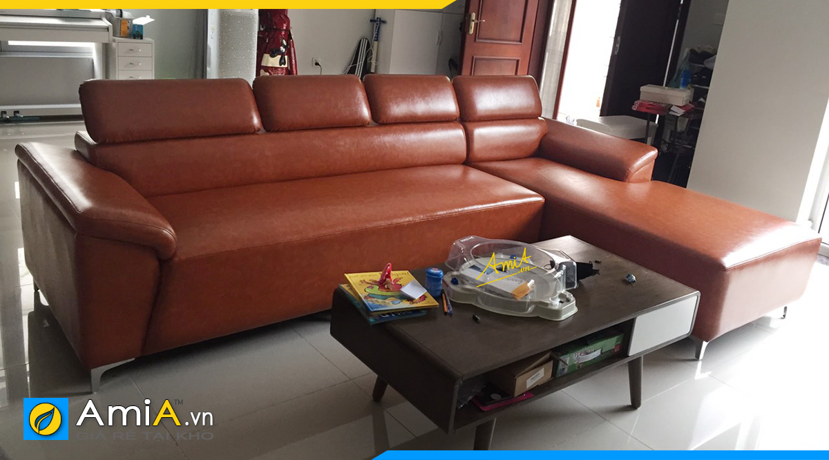 Mẫu ghế thực tế sofa góc khách hàng đặt làm theo yêu cầu tại xưởng sản xuất AmiA