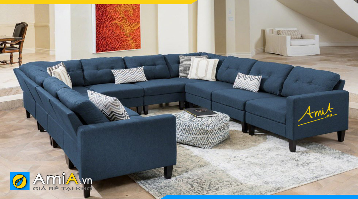Mẫu ghế sofa góc chữ U với kích thước 2m8 * 3m * 2m8 cao cấp cho không gian phòng khách rộng