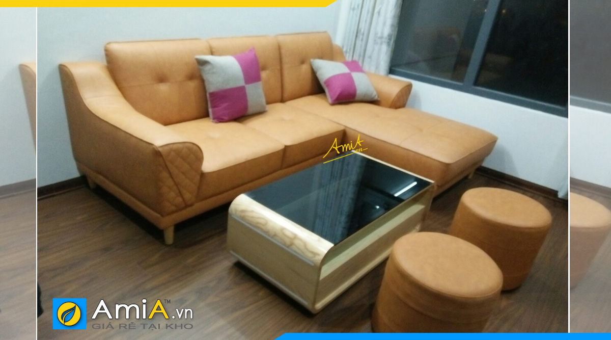 Khách hàng ở Long Biên đặt đóng bộ ghế sofa góc mi ni với kích thước phù hợp với không gian nhà mình
