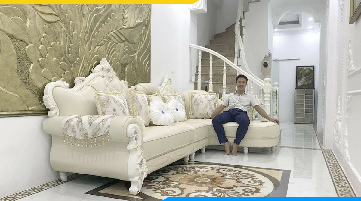 Phong cách tân cổ điển của ghế sofa phù hợp với thiết kế căn phòng