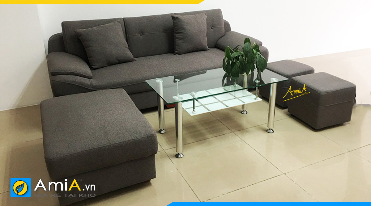 Ghế sofa văng đẹp bán chạy kết hợp cùng bàn trà kính giá rẻ dành cho văn phòng làm việc diện tích nhỏ hẹp