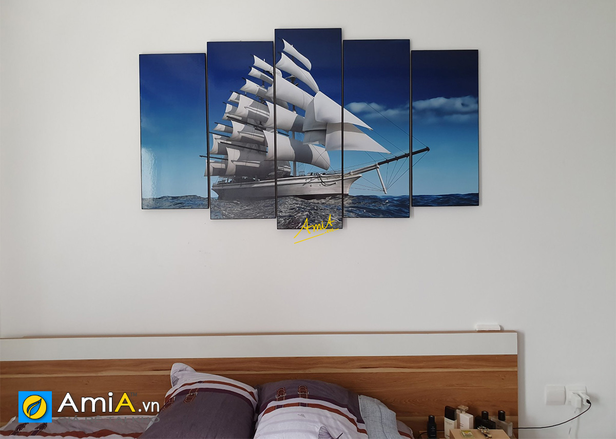 Hình ảnh Tranh phòng ngủ chủ đề thuyền buồm treo tường đẹp mã 330